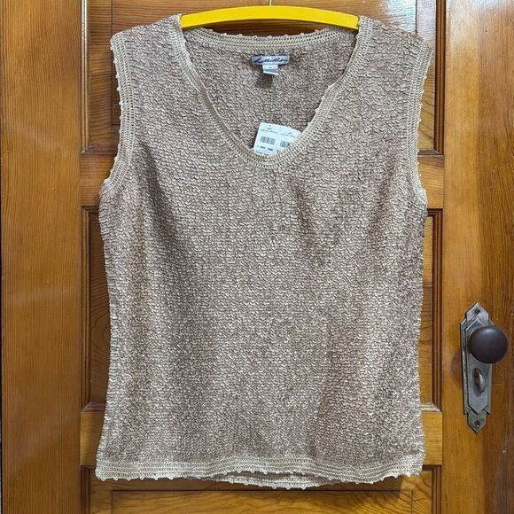 Lillie Rubin San Tan Krinkle Top Blouse Women’s Extra Large - Picture 1 of 5